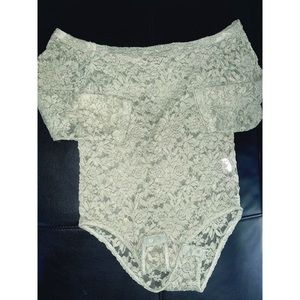 Lace body suit.